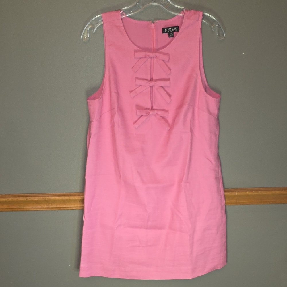 J. Crew Vibrant Pink Bow-Accent Dress